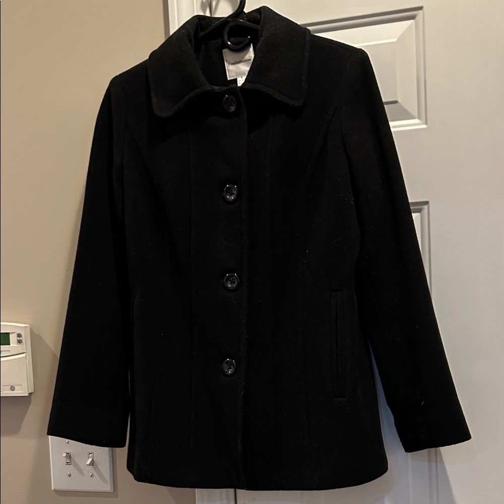 Croft & Barrow Women's Classic Black Pea Coat